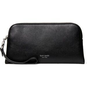 Luxury Black Halo Glazed Leather Wristlet - Perfect for iPhone & Essentials